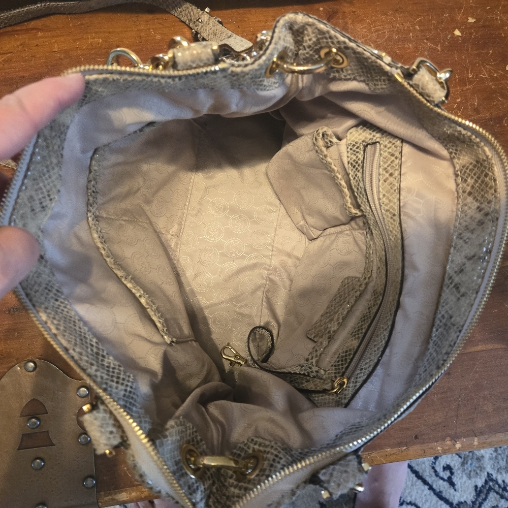 Michael Kors Stanthorpe Gray Python Leather Large… - image 6